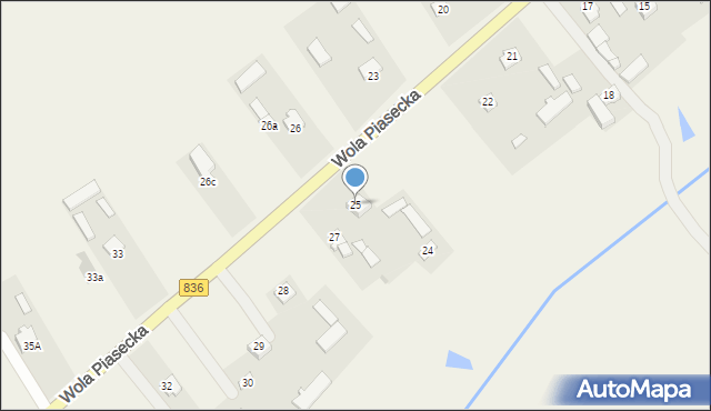 Wola Piasecka, Wola Piasecka, 25, mapa Wola Piasecka