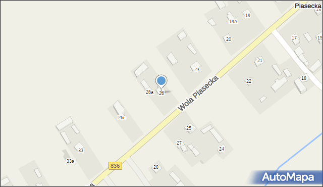 Wola Piasecka, Wola Piasecka, 26, mapa Wola Piasecka