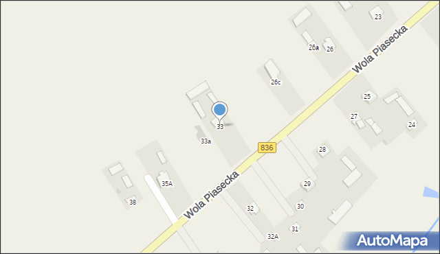 Wola Piasecka, Wola Piasecka, 33, mapa Wola Piasecka