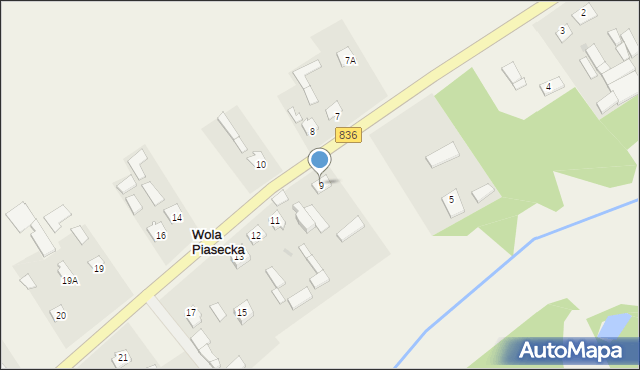 Wola Piasecka, Wola Piasecka, 9, mapa Wola Piasecka