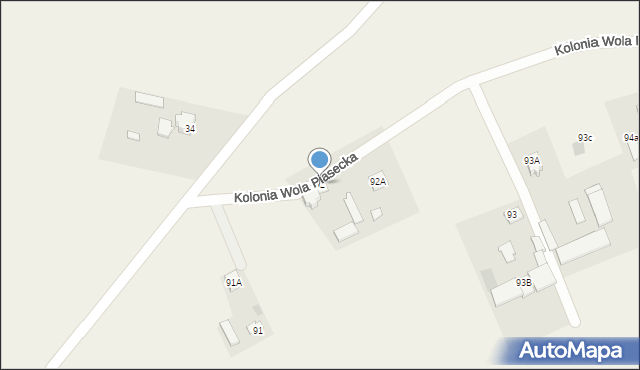 Wola Piasecka, Wola Piasecka, 92, mapa Wola Piasecka