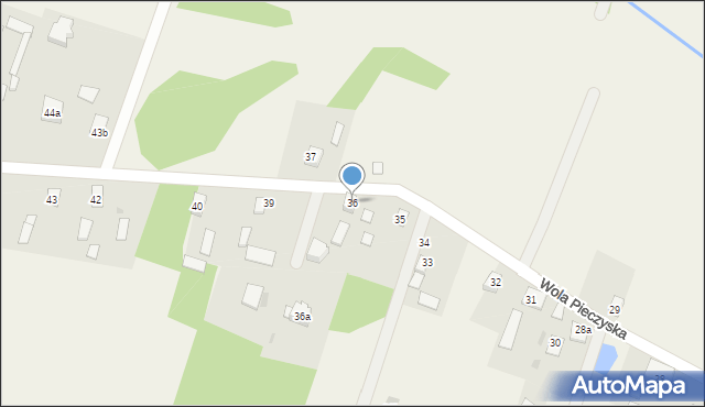 Wola Pieczyska, Wola Pieczyska, 36, mapa Wola Pieczyska