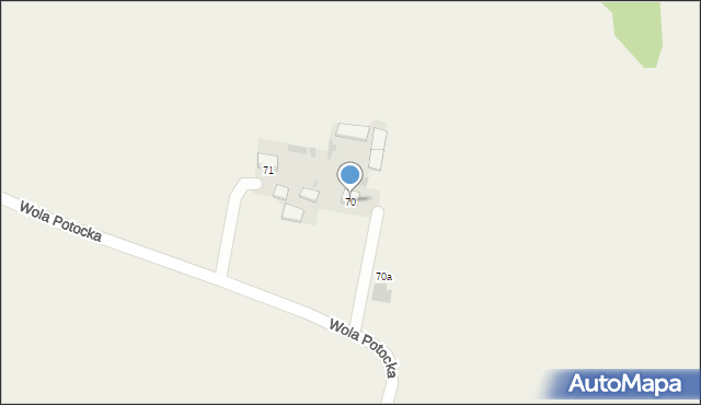 Wola Potocka, Wola Potocka, 70, mapa Wola Potocka