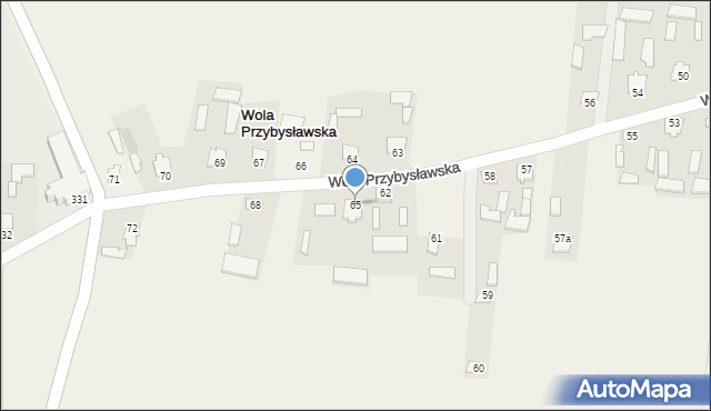 Wola Przybysławska, Wola Przybysławska, 65, mapa Wola Przybysławska