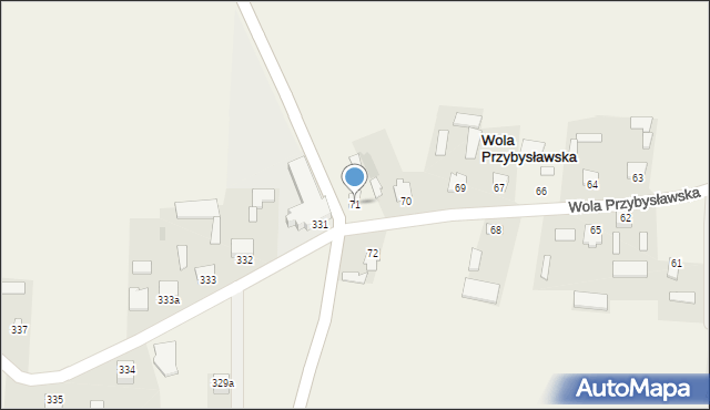 Wola Przybysławska, Wola Przybysławska, 71, mapa Wola Przybysławska