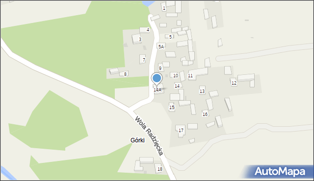 Wola Radzięcka, Wola Radzięcka, 14A, mapa Wola Radzięcka