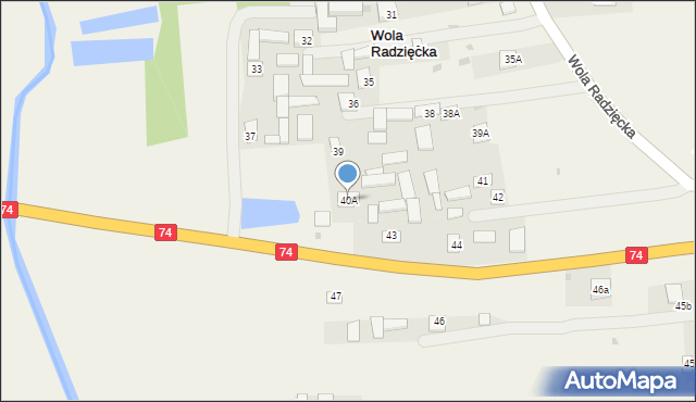 Wola Radzięcka, Wola Radzięcka, 40A, mapa Wola Radzięcka