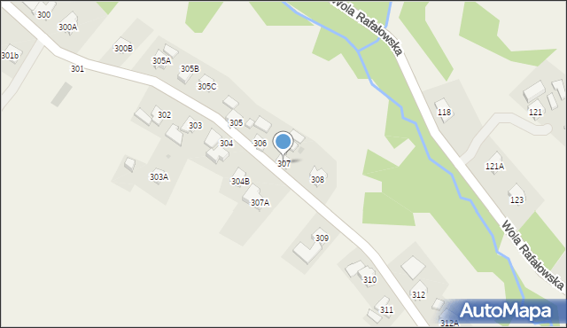 Wola Rafałowska, Wola Rafałowska, 307, mapa Wola Rafałowska