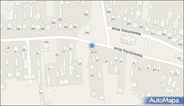 Wola Raniżowska, Wola Raniżowska, 17, mapa Wola Raniżowska