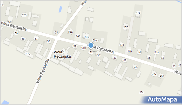 Wola Ręczajska, Wola Ręczajska, 51, mapa Wola Ręczajska