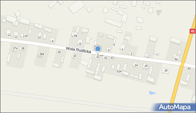 Wola Rudlicka, Wola Rudlicka, 41, mapa Wola Rudlicka
