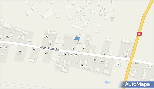 Wola Rudlicka, Wola Rudlicka, 5, mapa Wola Rudlicka