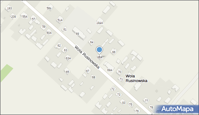 Wola Rusinowska, Wola Rusinowska, 66A, mapa Wola Rusinowska