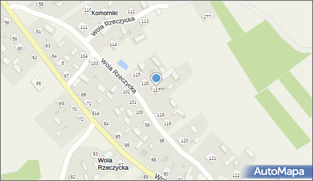 Wola Rzeczycka, Wola Rzeczycka, 117, mapa Wola Rzeczycka