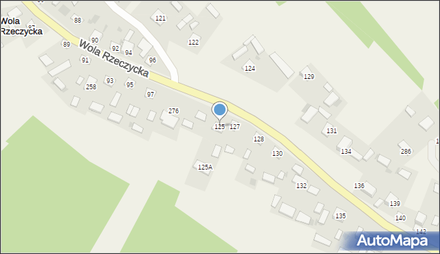 Wola Rzeczycka, Wola Rzeczycka, 125, mapa Wola Rzeczycka