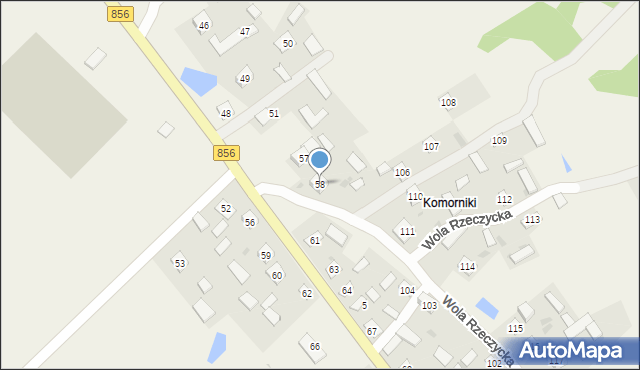 Wola Rzeczycka, Wola Rzeczycka, 58, mapa Wola Rzeczycka