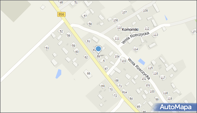 Wola Rzeczycka, Wola Rzeczycka, 64, mapa Wola Rzeczycka