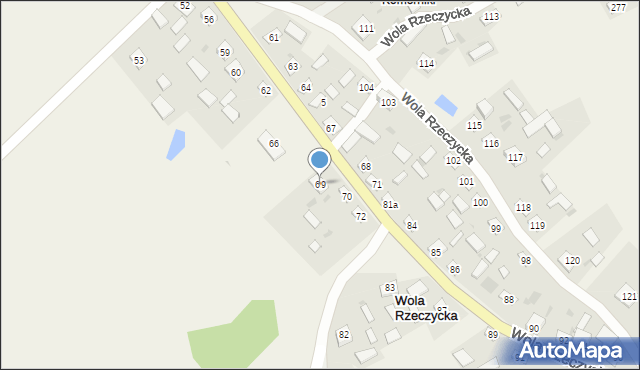 Wola Rzeczycka, Wola Rzeczycka, 69, mapa Wola Rzeczycka