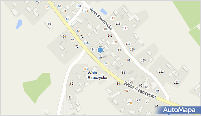 Wola Rzeczycka, Wola Rzeczycka, 85, mapa Wola Rzeczycka