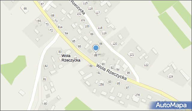 Wola Rzeczycka, Wola Rzeczycka, 88, mapa Wola Rzeczycka
