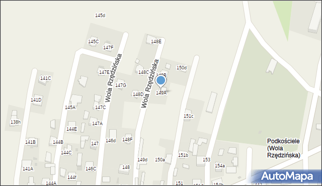 Wola Rzędzińska, Wola Rzędzińska, 149A, mapa Wola Rzędzińska