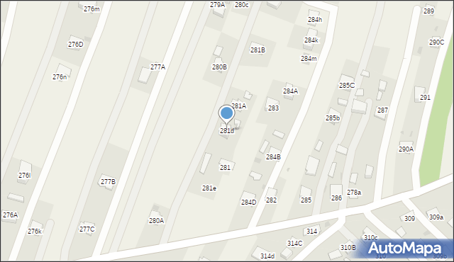 Wola Rzędzińska, Wola Rzędzińska, 281d, mapa Wola Rzędzińska