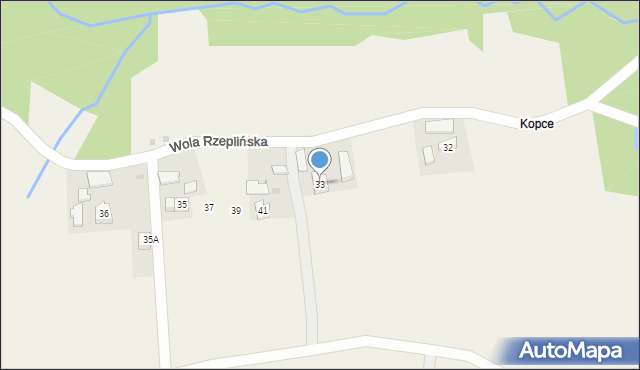 Wola Rzeplińska, Wola Rzeplińska, 33, mapa Wola Rzeplińska