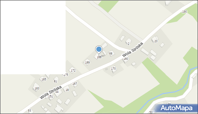 Wola Stróska, Wola Stróska, 166, mapa Wola Stróska