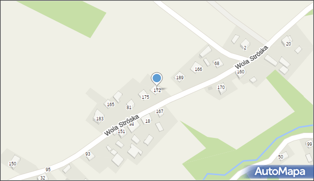 Wola Stróska, Wola Stróska, 172, mapa Wola Stróska