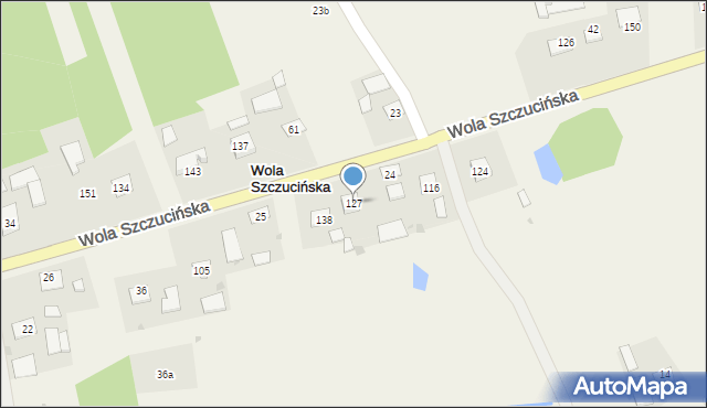 Wola Szczucińska, Wola Szczucińska, 127, mapa Wola Szczucińska