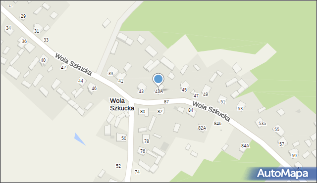 Wola Szkucka, Wola Szkucka, 43A, mapa Wola Szkucka