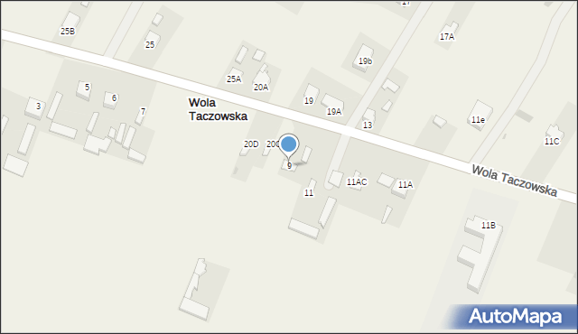 Wola Taczowska, Wola Taczowska, 9, mapa Wola Taczowska