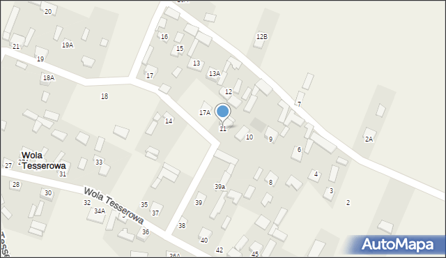 Wola Tesserowa, Wola Tesserowa, 11, mapa Wola Tesserowa