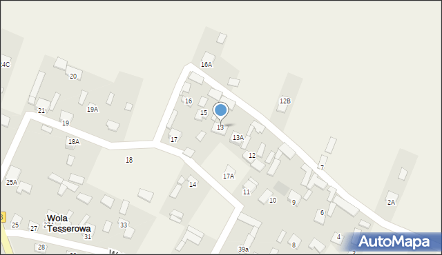 Wola Tesserowa, Wola Tesserowa, 13B, mapa Wola Tesserowa