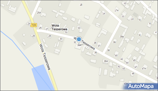 Wola Tesserowa, Wola Tesserowa, 34A, mapa Wola Tesserowa