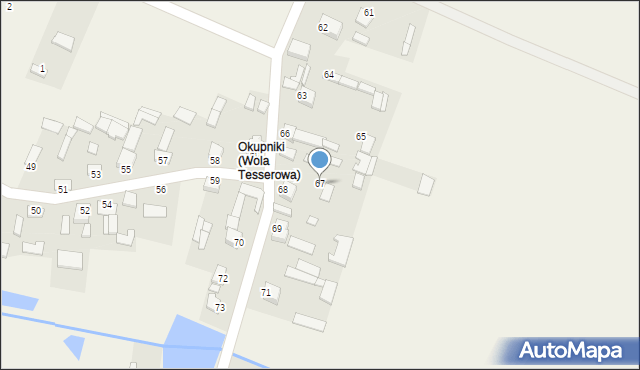 Wola Tesserowa, Wola Tesserowa, 67, mapa Wola Tesserowa