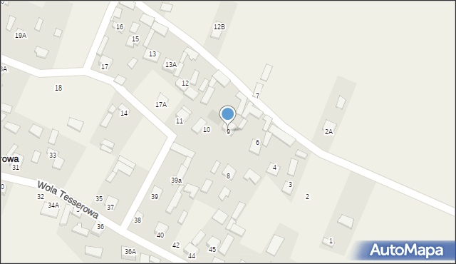 Wola Tesserowa, Wola Tesserowa, 9, mapa Wola Tesserowa