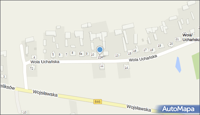 Wola Uchańska, Wola Uchańska, 11A, mapa Wola Uchańska