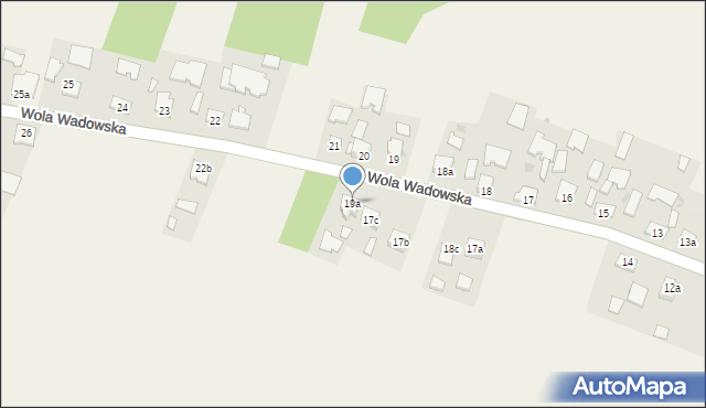 Wola Wadowska, Wola Wadowska, 19a, mapa Wola Wadowska