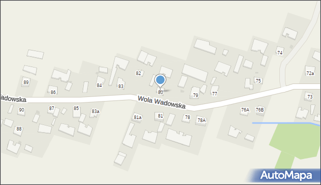 Wola Wadowska, Wola Wadowska, 80, mapa Wola Wadowska