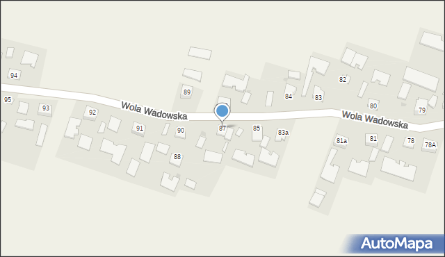 Wola Wadowska, Wola Wadowska, 87, mapa Wola Wadowska