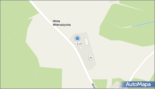 Wola Wieruszycka, Wola Wieruszycka, 1, mapa Wola Wieruszycka