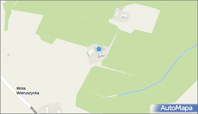 Wola Wieruszycka, Wola Wieruszycka, 21, mapa Wola Wieruszycka