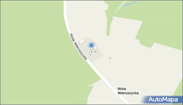 Wola Wieruszycka, Wola Wieruszycka, 4, mapa Wola Wieruszycka