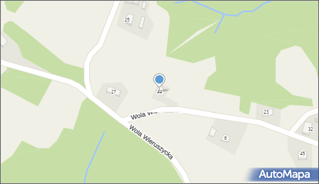 Wola Wieruszycka, Wola Wieruszycka, 44, mapa Wola Wieruszycka