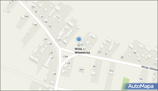 Wola Wiewiecka, Wola Wiewiecka, 62, mapa Wola Wiewiecka