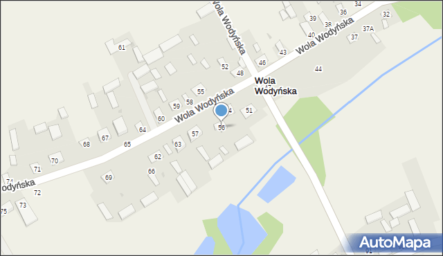 Wola Wodyńska, Wola Wodyńska, 56, mapa Wola Wodyńska