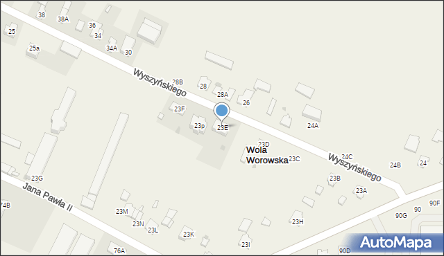 Wola Worowska, Wola Worowska, 23E, mapa Wola Worowska