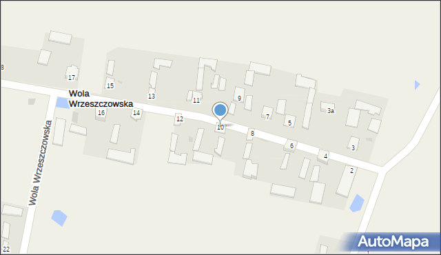 Wola Wrzeszczowska, Wola Wrzeszczowska, 10, mapa Wola Wrzeszczowska