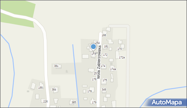 Wola Zabierzowska, Wola Zabierzowska, 173, mapa Wola Zabierzowska